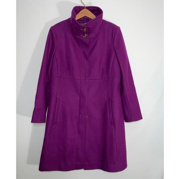 Via Spiga Magenta Wool Blend Coat - Women's Size 12 - Simply Fabulous! - Picture 2 of 15